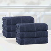 Mile Smart Twist Viscose Cotton Blend Solid Hand Towels, Set of 6